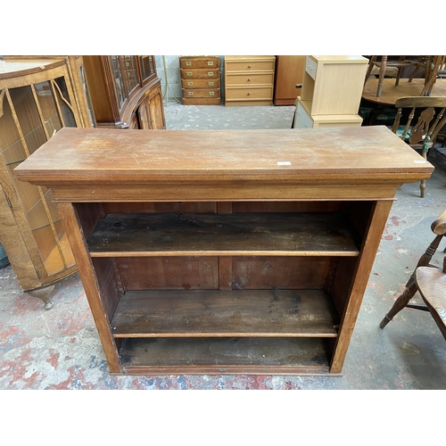 43 - A Victorian mahogany bookcase top - approx. 109cm high x 118cm wide x 36cm deep