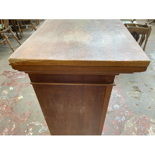 43 - A Victorian mahogany bookcase top - approx. 109cm high x 118cm wide x 36cm deep