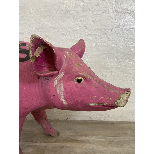 45 - A painted fibreglass pig statue - approx. 75cm high x 45cm wide x 164cm long