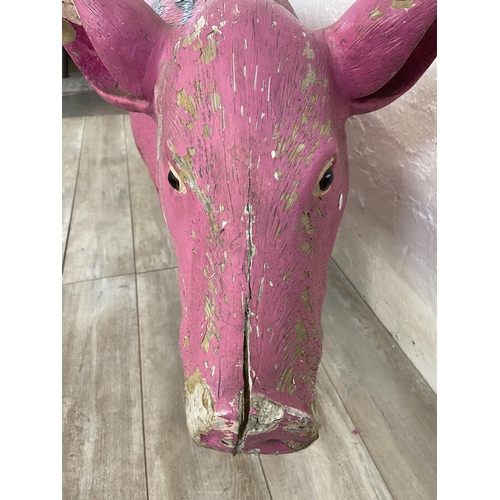 45 - A painted fibreglass pig statue - approx. 75cm high x 45cm wide x 164cm long