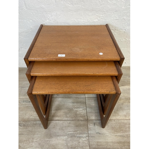 6 - A mid 20th century G Plan Quadrille teak nest of three tables - approx. 49cm high x 53cm wide x 43cm... 