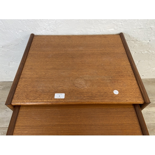 6 - A mid 20th century G Plan Quadrille teak nest of three tables - approx. 49cm high x 53cm wide x 43cm... 