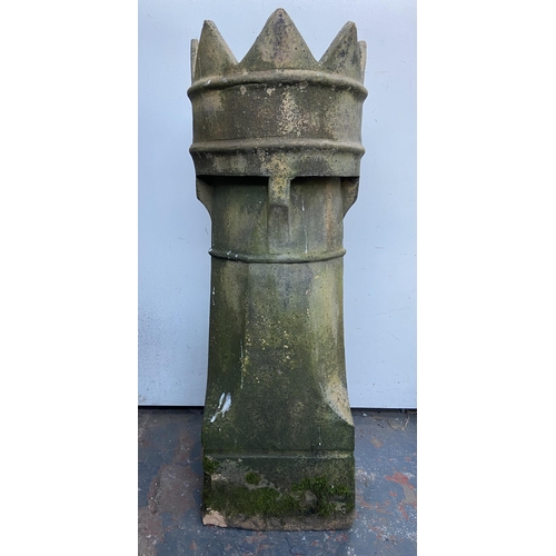 63 - A Victorian clay crown top chimney pot - approx. 90cm high