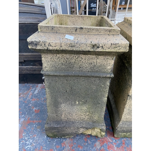 66 - Four 19th century clay chimney pots - approx. 58cm high