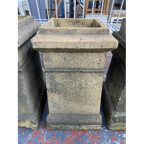 66 - Four 19th century clay chimney pots - approx. 58cm high