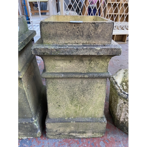 66 - Four 19th century clay chimney pots - approx. 58cm high