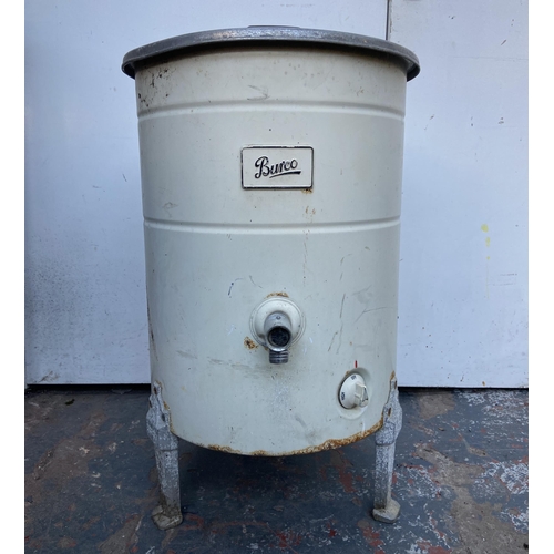 67 - A mid 20th century Burco white painted galvanised water boiler - approx. 72cm high x 45cm diameter