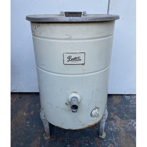 67 - A mid 20th century Burco white painted galvanised water boiler - approx. 72cm high x 45cm diameter