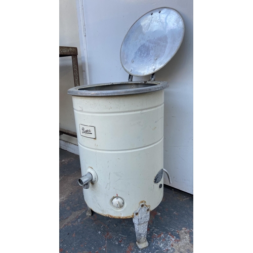 67 - A mid 20th century Burco white painted galvanised water boiler - approx. 72cm high x 45cm diameter