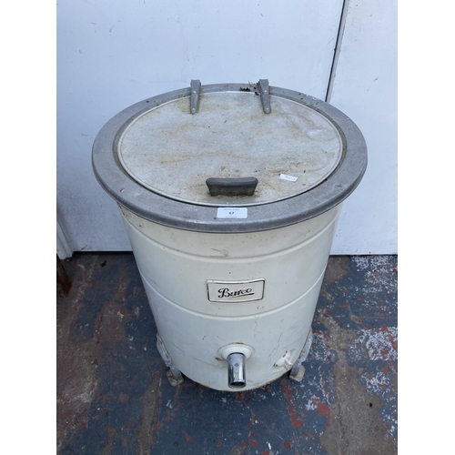 67 - A mid 20th century Burco white painted galvanised water boiler - approx. 72cm high x 45cm diameter