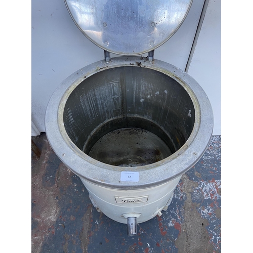 67 - A mid 20th century Burco white painted galvanised water boiler - approx. 72cm high x 45cm diameter