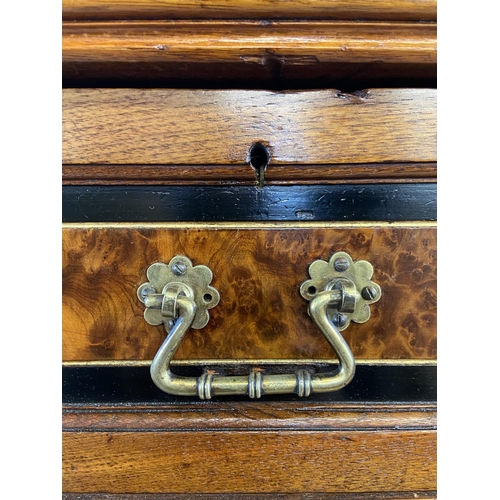 70 - A late 19th century Gillow & Co mahogany and burr walnut chest of drawers - approx. 105.5cm high x 1... 