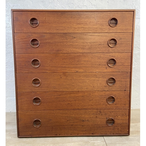 70A - A mid 20th century Danish Mogens Kold teak chest of drawers - approx. 89cm high x 80cm wide x 45cm d... 