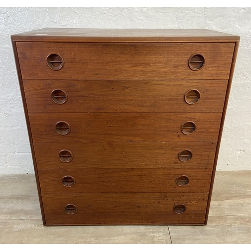 70A - A mid 20th century Danish Mogens Kold teak chest of drawers - approx. 89cm high x 80cm wide x 45cm d... 