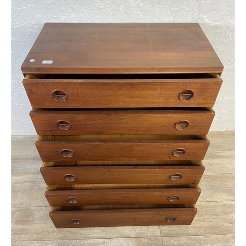 70A - A mid 20th century Danish Mogens Kold teak chest of drawers - approx. 89cm high x 80cm wide x 45cm d... 