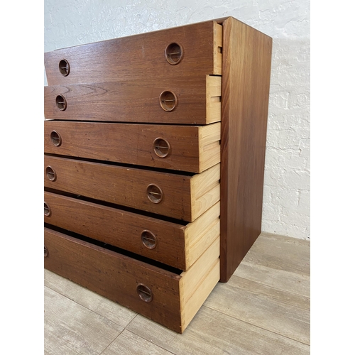 70A - A mid 20th century Danish Mogens Kold teak chest of drawers - approx. 89cm high x 80cm wide x 45cm d... 