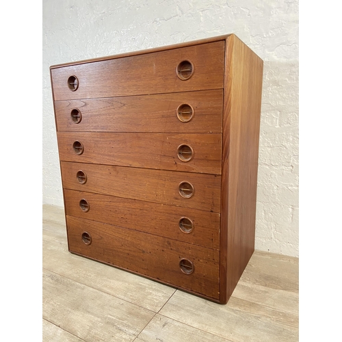 70A - A mid 20th century Danish Mogens Kold teak chest of drawers - approx. 89cm high x 80cm wide x 45cm d... 