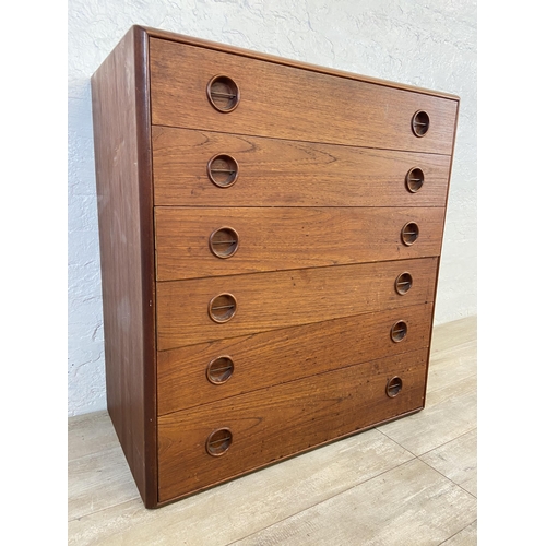 70A - A mid 20th century Danish Mogens Kold teak chest of drawers - approx. 89cm high x 80cm wide x 45cm d... 