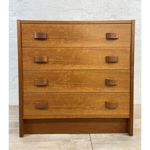 71 - A mid 20th century Danish Domino Mobler teak chest of drawers - approx. 64cm high x 62cm wide x 39cm... 