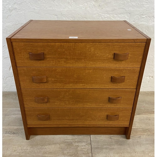 71 - A mid 20th century Danish Domino Mobler teak chest of drawers - approx. 64cm high x 62cm wide x 39cm... 