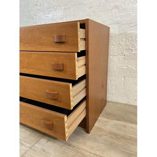 71 - A mid 20th century Danish Domino Mobler teak chest of drawers - approx. 64cm high x 62cm wide x 39cm... 