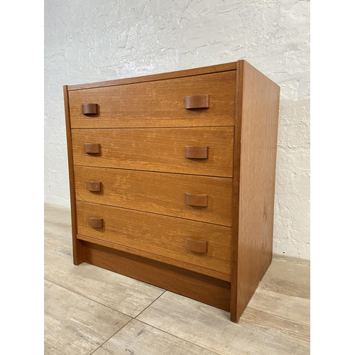 71 - A mid 20th century Danish Domino Mobler teak chest of drawers - approx. 64cm high x 62cm wide x 39cm... 