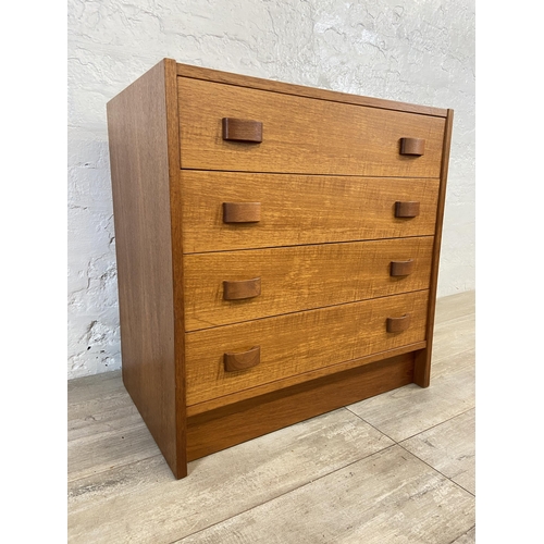 71 - A mid 20th century Danish Domino Mobler teak chest of drawers - approx. 64cm high x 62cm wide x 39cm... 