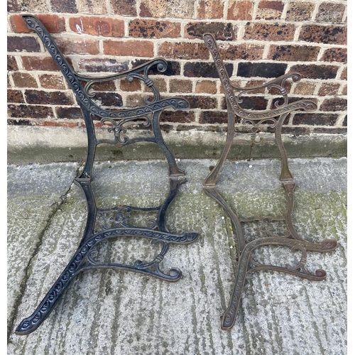 78 - Four cast iron garden bench ends