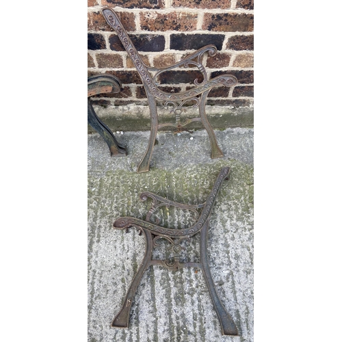 78 - Four cast iron garden bench ends