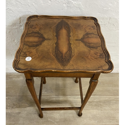 87 - Five occasional tables, one walnut serpentine, one early 20th century John Tucker & Son inlaid mahog... 