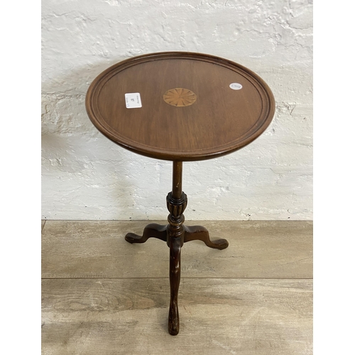 87 - Five occasional tables, one walnut serpentine, one early 20th century John Tucker & Son inlaid mahog... 