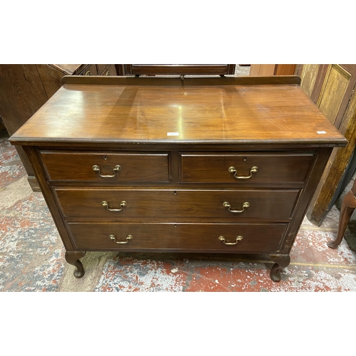 91 - A late 19th/early 20th century mahogany dressing chest - approx. 157cm high x 106cm wide x 51cm deep