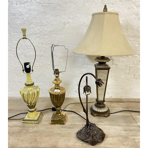 92 - Four modern table lamps - largest approx. 74cm high