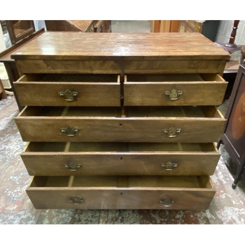 93 - A George III inlaid mahogany chest of drawers - approx. 104cm high x 109cm wide x 55cm deep