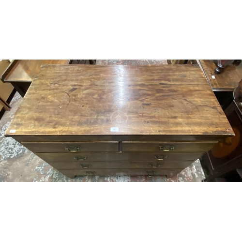 93 - A George III inlaid mahogany chest of drawers - approx. 104cm high x 109cm wide x 55cm deep