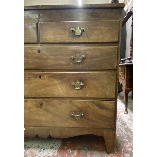 93 - A George III inlaid mahogany chest of drawers - approx. 104cm high x 109cm wide x 55cm deep