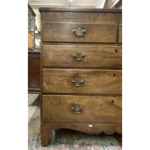 93 - A George III inlaid mahogany chest of drawers - approx. 104cm high x 109cm wide x 55cm deep