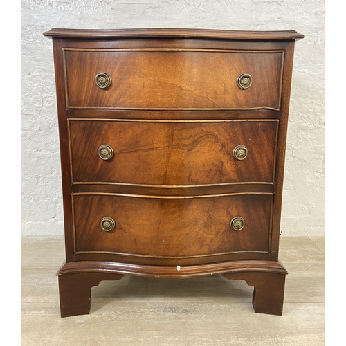 94 - A Bevan Funnell Ltd Reprodux mahogany serpentine chest of drawers - approx. 66cm high x 53cm wide x ... 