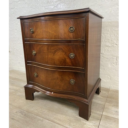 94 - A Bevan Funnell Ltd Reprodux mahogany serpentine chest of drawers - approx. 66cm high x 53cm wide x ... 