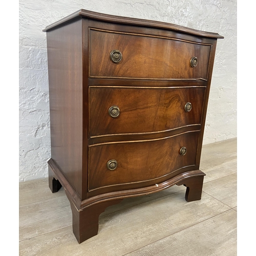 94 - A Bevan Funnell Ltd Reprodux mahogany serpentine chest of drawers - approx. 66cm high x 53cm wide x ... 