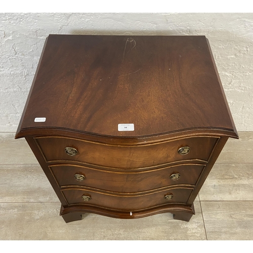 94 - A Bevan Funnell Ltd Reprodux mahogany serpentine chest of drawers - approx. 66cm high x 53cm wide x ... 