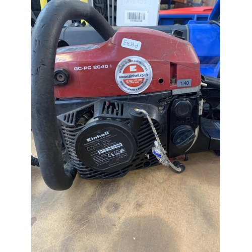 1037 - Two items, one Einhell GC-PC240I petrol chainsaw and one Day Plus electric leaf blower/vac