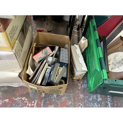 1083 - A collection of house clearance items to include framed pictures, vintage Pifco lamp, Bell & Howell ... 