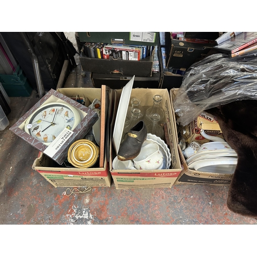 1083 - A collection of house clearance items to include framed pictures, vintage Pifco lamp, Bell & Howell ... 