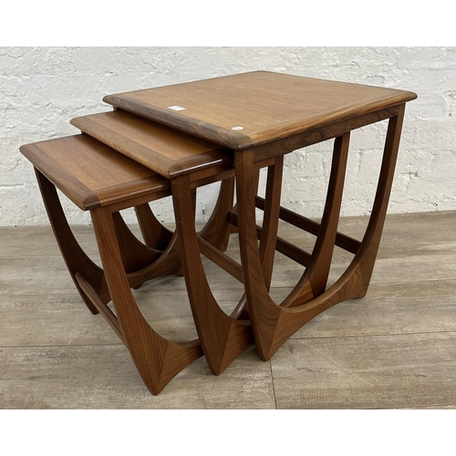 1 - A G Plan Astro teak nest of three tables - approx. 51cm high x 50cm wide x 50cm deep