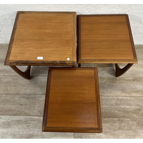 1 - A G Plan Astro teak nest of three tables - approx. 51cm high x 50cm wide x 50cm deep