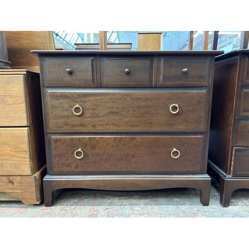 100 - A Stag Minstrel mahogany chest of drawers - approx. 72cm high x 82cm wide x 47cm deep