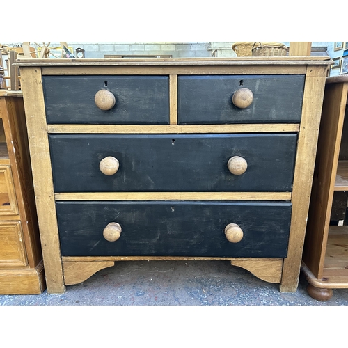 112 - A Victorian pine chest of drawers - approx. 79cm high x 91cm wide x 44cm deep