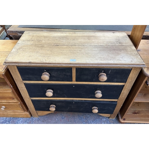 112 - A Victorian pine chest of drawers - approx. 79cm high x 91cm wide x 44cm deep