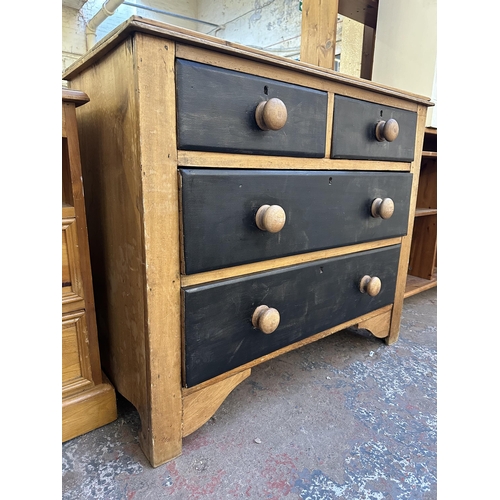 112 - A Victorian pine chest of drawers - approx. 79cm high x 91cm wide x 44cm deep